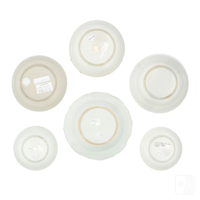 清雍正至乾隆 粉彩盤六件 | SIX FAMILLE ROSE SAUCER DISHES - 图2